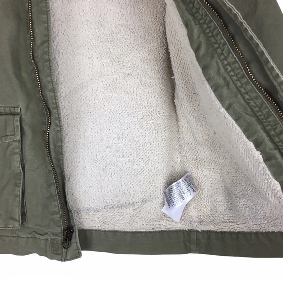 OLD NAVY Jacket Kid’s Olive Field Military Style Twill Sherpa Size Small 6-7 - Picture 11 of 15